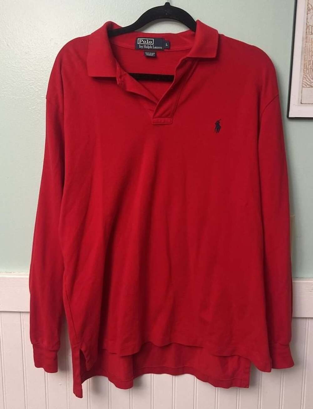 Polo by Ralph Lauren Red Long Sleeve Polo Shirt Size L